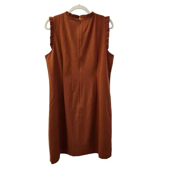 NWT J. Crew Factory Ruffle Neck Suiting Dress Size 14 - Picture 2 of 6